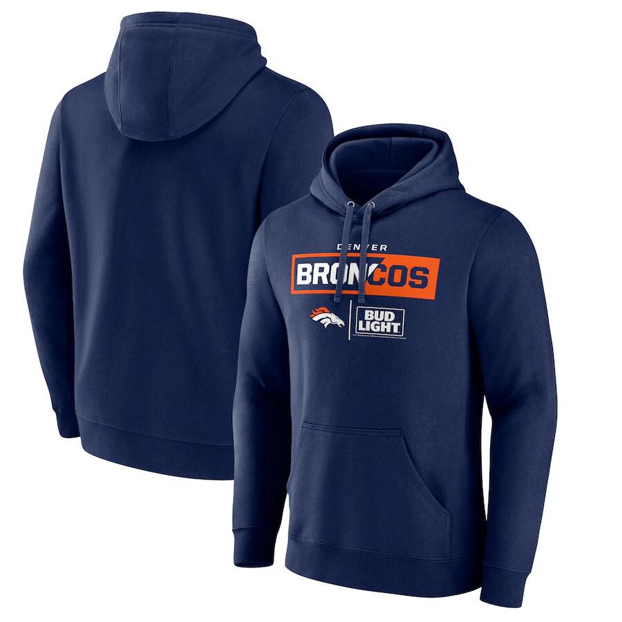 Men 2023 NFL Denver Broncos blue Sweatshirt style 2-0